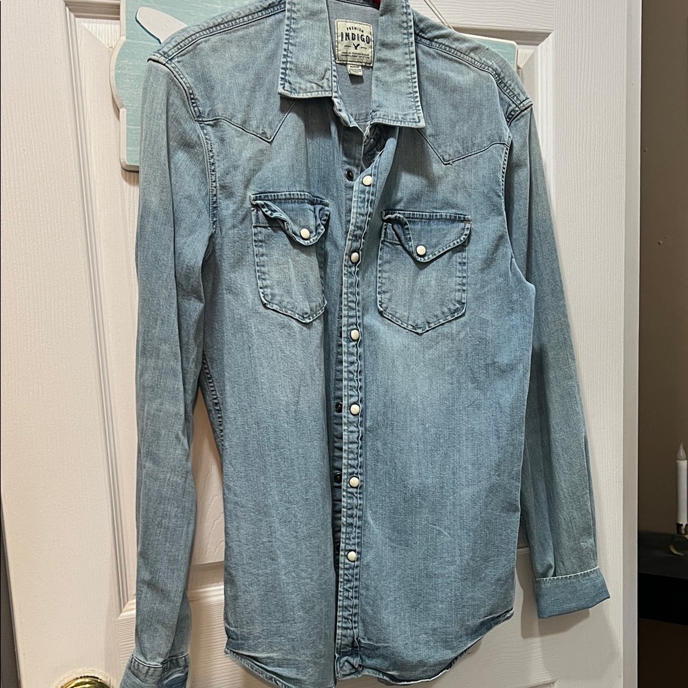 Indigo Light Wash Denim Shirt